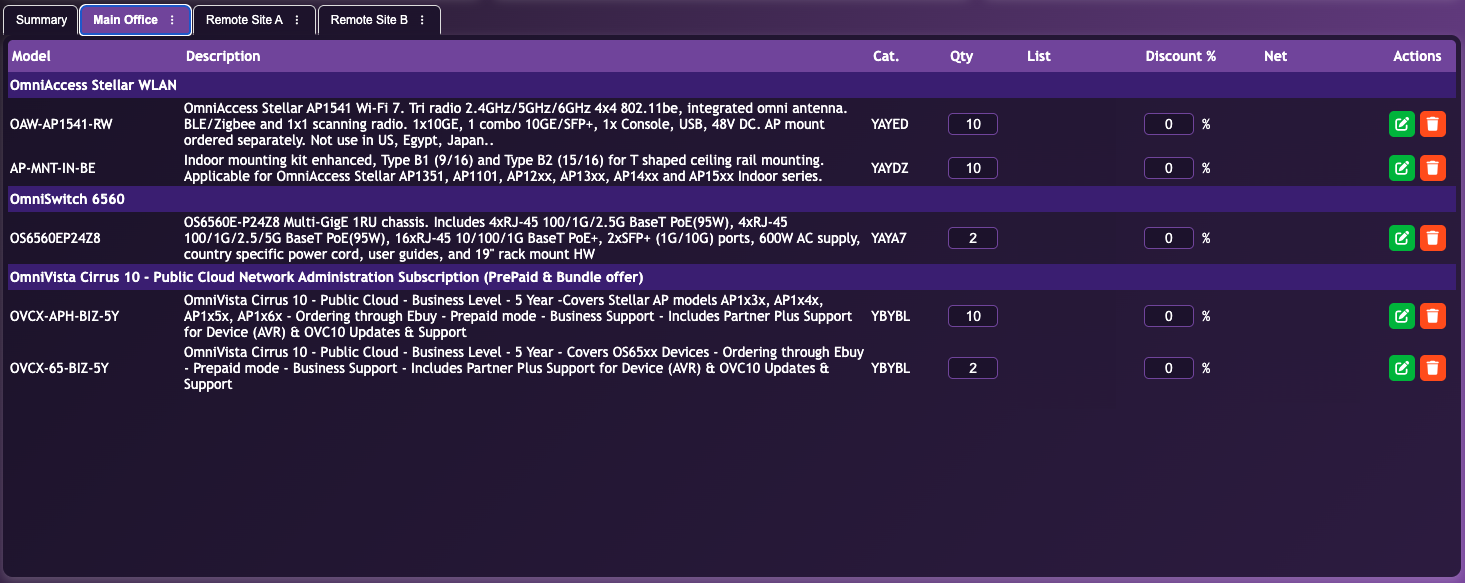 BOM builder in QuoteOnline